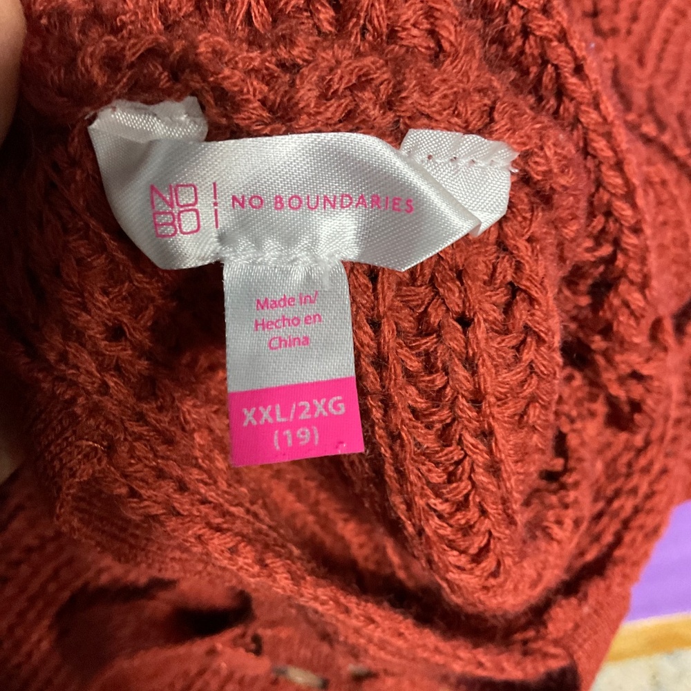 No Boundaries Rust Colored Sweater Size 2x. W49 - image 5
